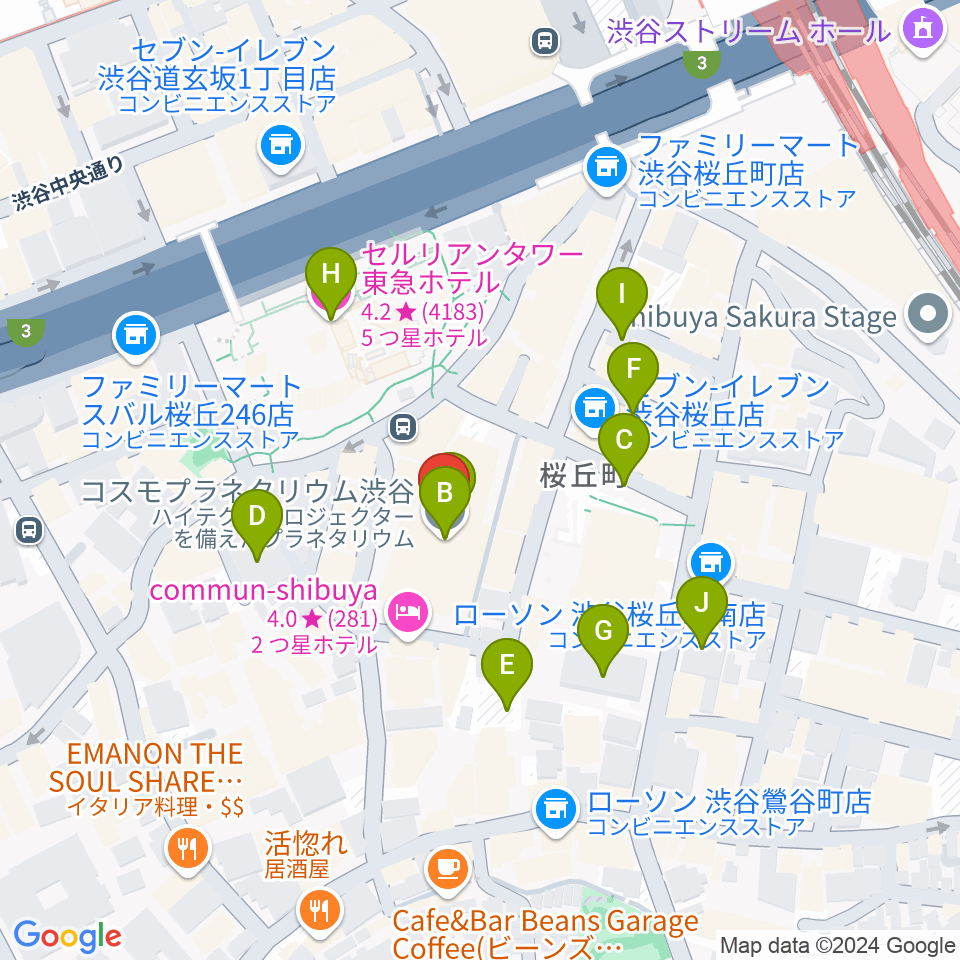 コスモプラネタリウム渋谷周辺の駐車場・コインパーキング一覧地図