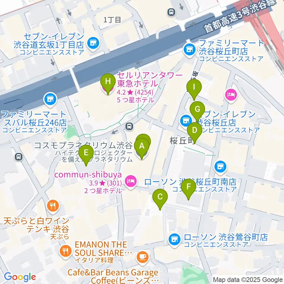 コスモプラネタリウム渋谷周辺の駐車場・コインパーキング一覧地図