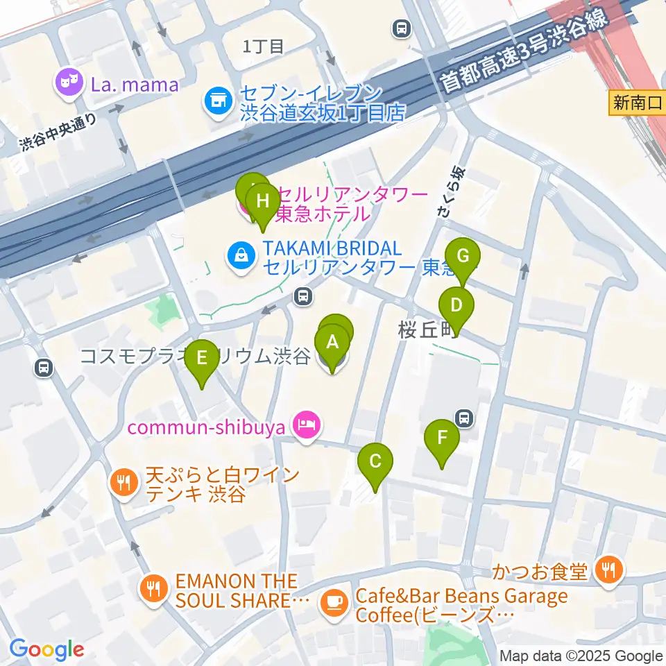 コスモプラネタリウム渋谷周辺の駐車場・コインパーキング一覧地図