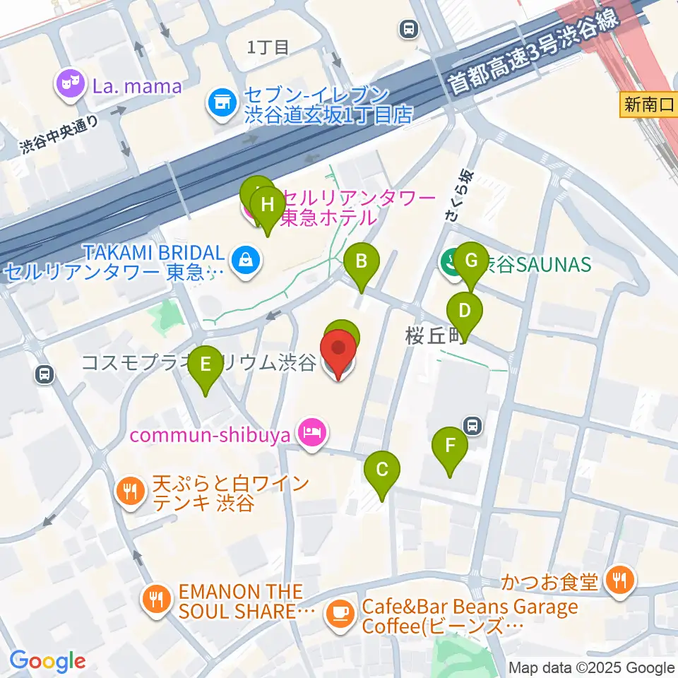 コスモプラネタリウム渋谷周辺の駐車場・コインパーキング一覧地図