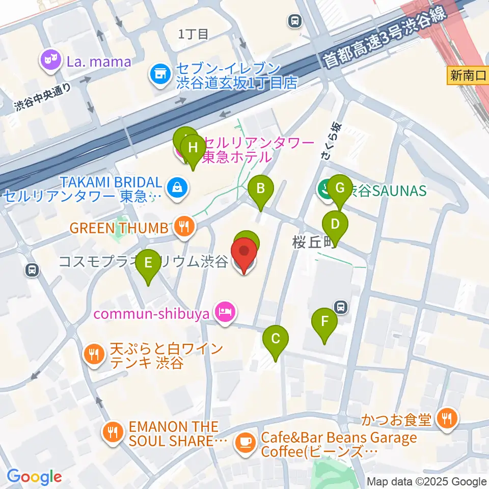 コスモプラネタリウム渋谷周辺の駐車場・コインパーキング一覧地図