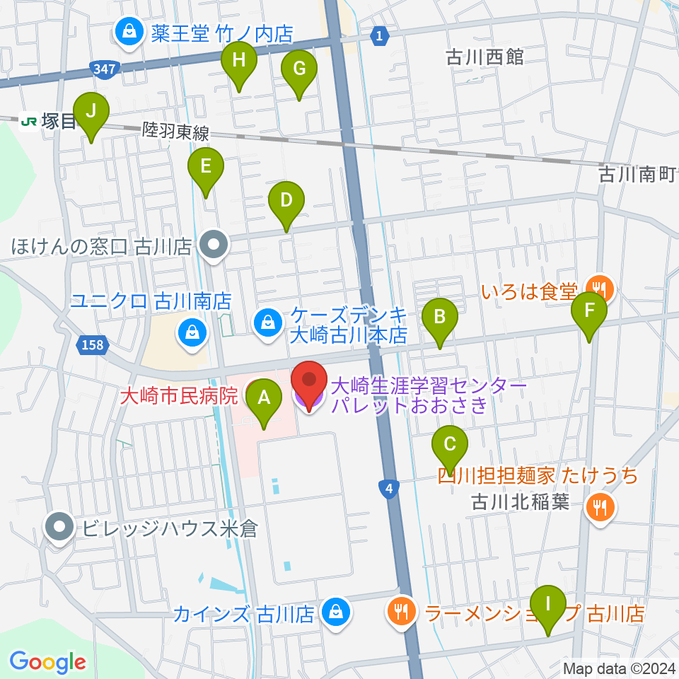 パレットおおさき周辺の駐車場・コインパーキング一覧地図