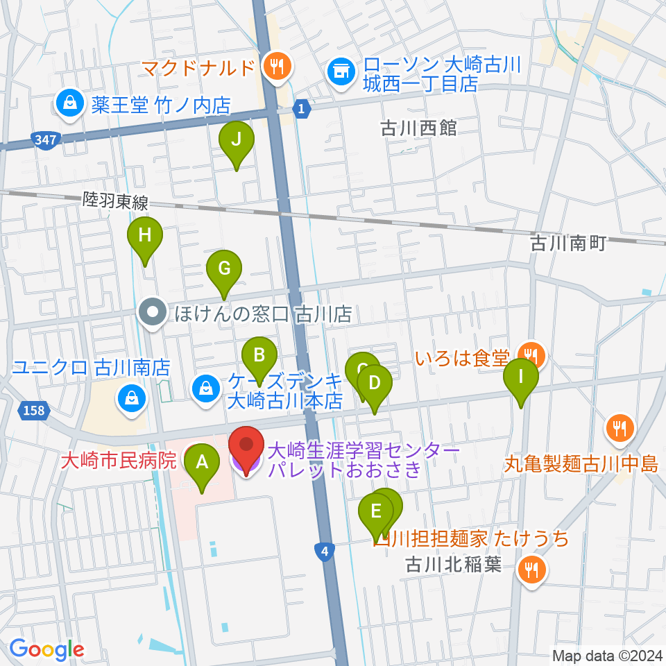 パレットおおさき周辺の駐車場・コインパーキング一覧地図