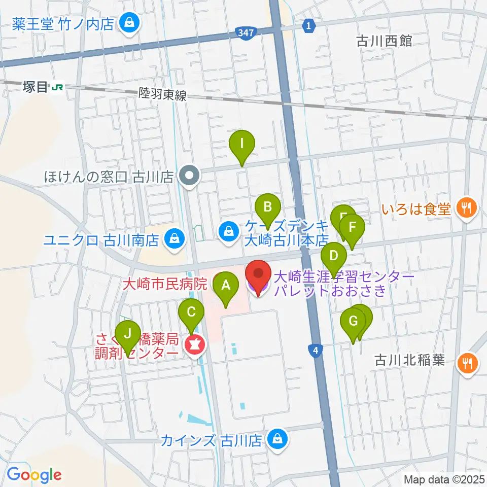 パレットおおさき周辺の駐車場・コインパーキング一覧地図