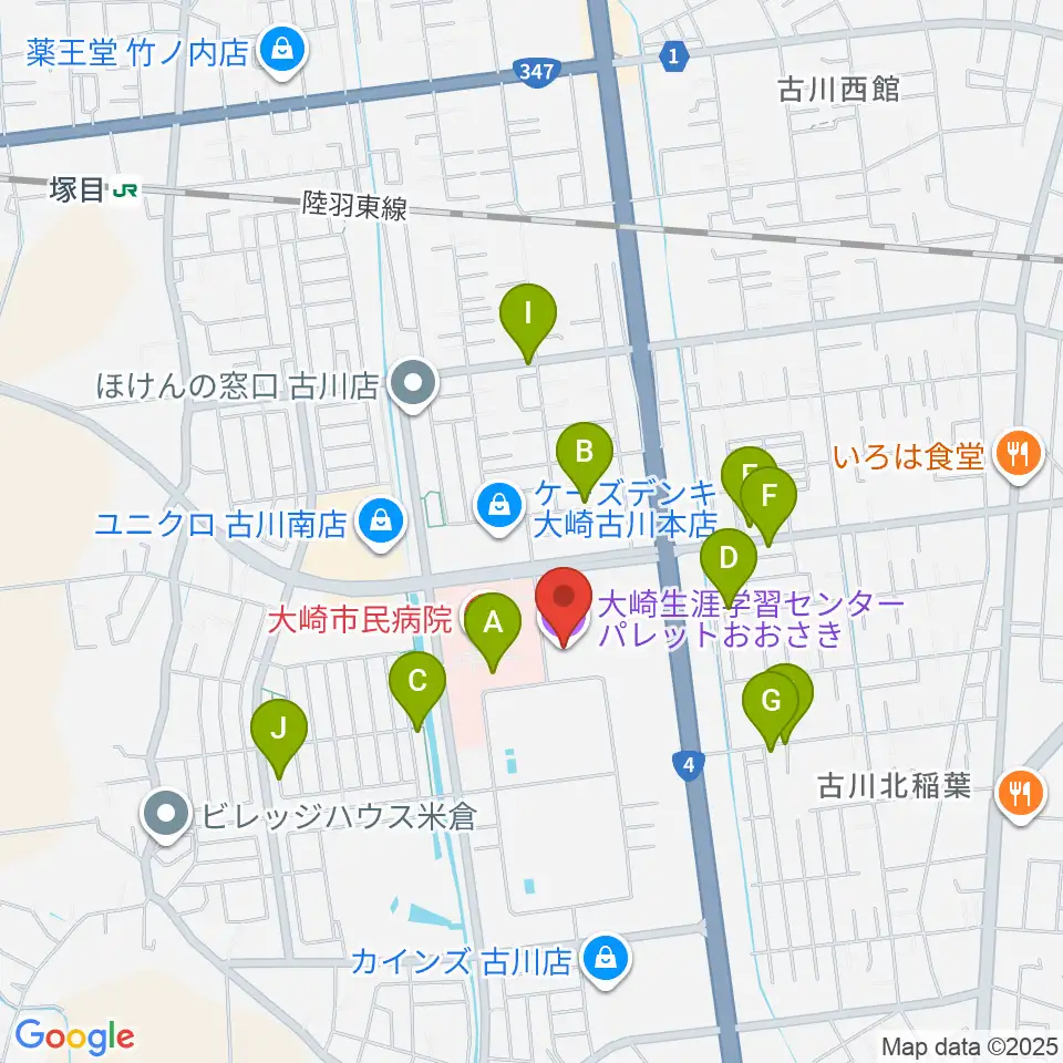 パレットおおさき周辺の駐車場・コインパーキング一覧地図