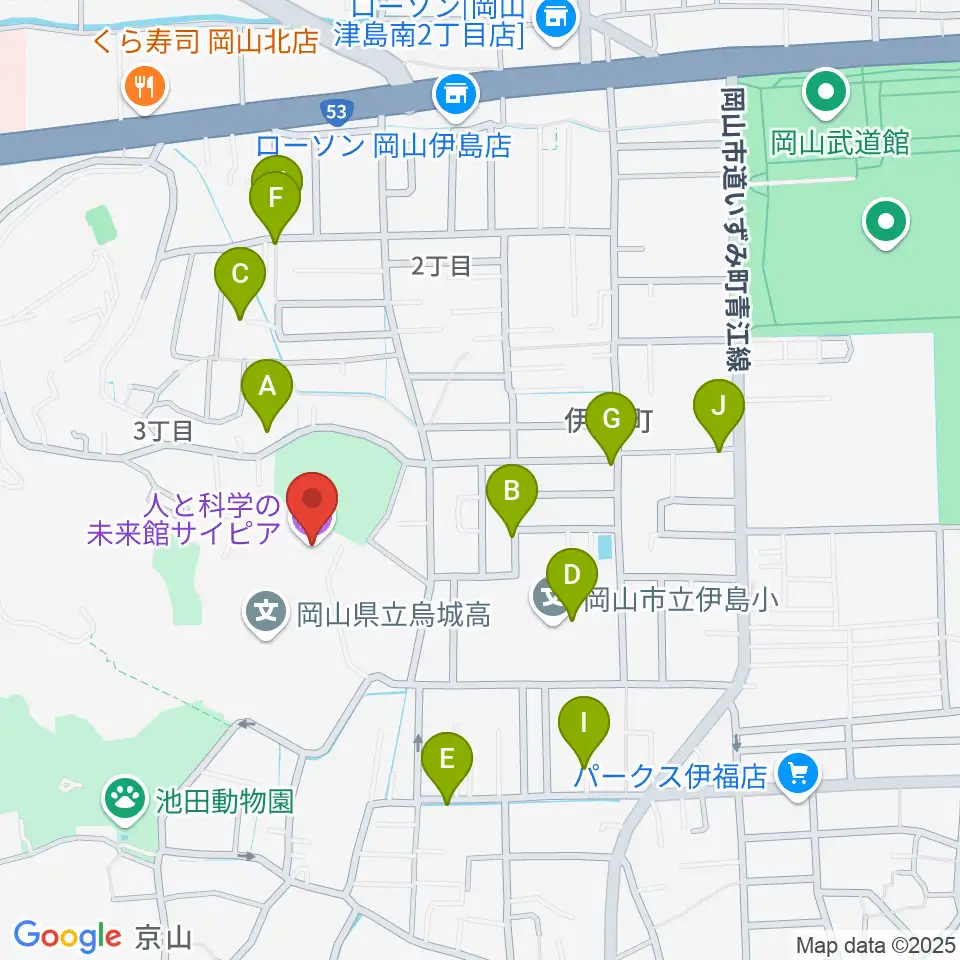 人と科学の未来館サイピア周辺の駐車場・コインパーキング一覧地図