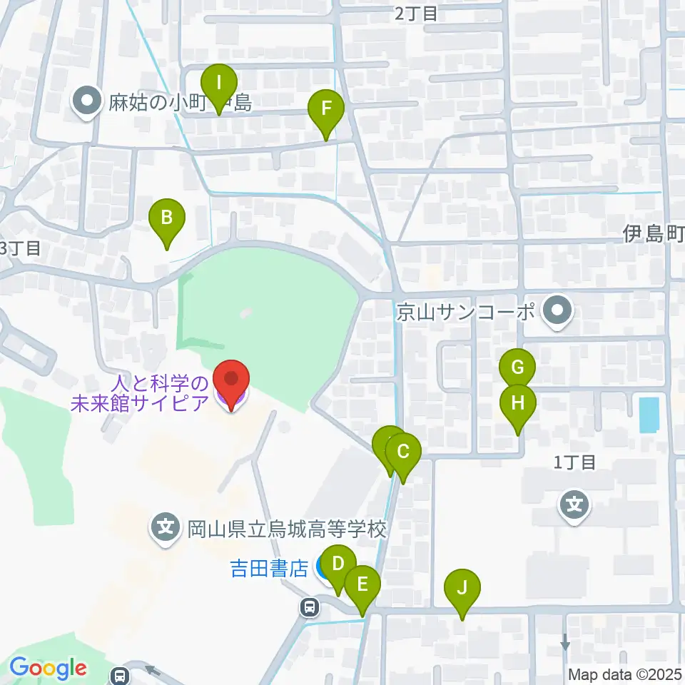 人と科学の未来館サイピア周辺の駐車場・コインパーキング一覧地図