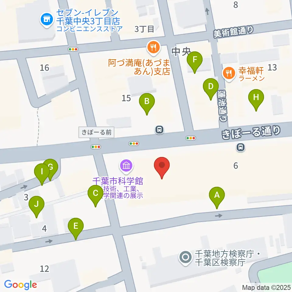 千葉市科学館周辺の駐車場・コインパーキング一覧地図