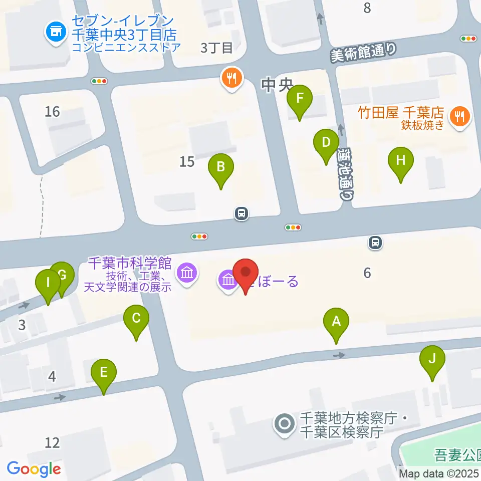 千葉市科学館周辺の駐車場・コインパーキング一覧地図
