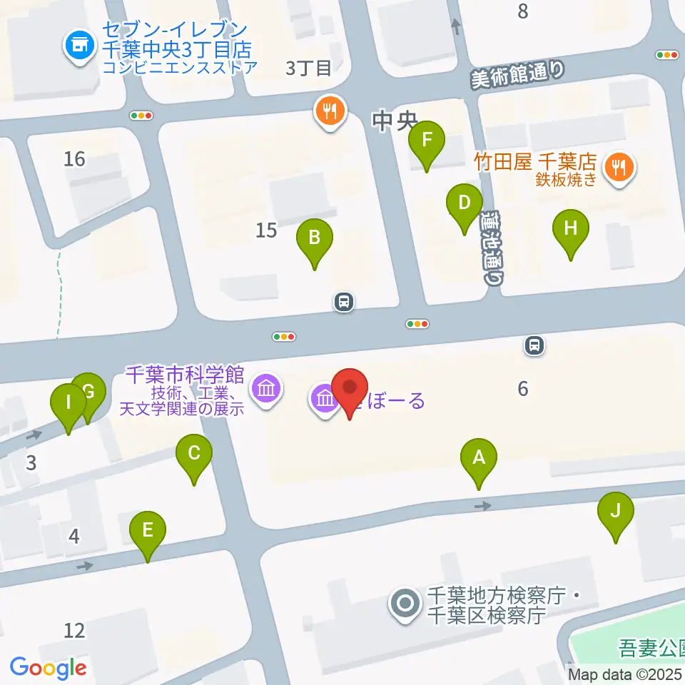千葉市科学館周辺の駐車場・コインパーキング一覧地図