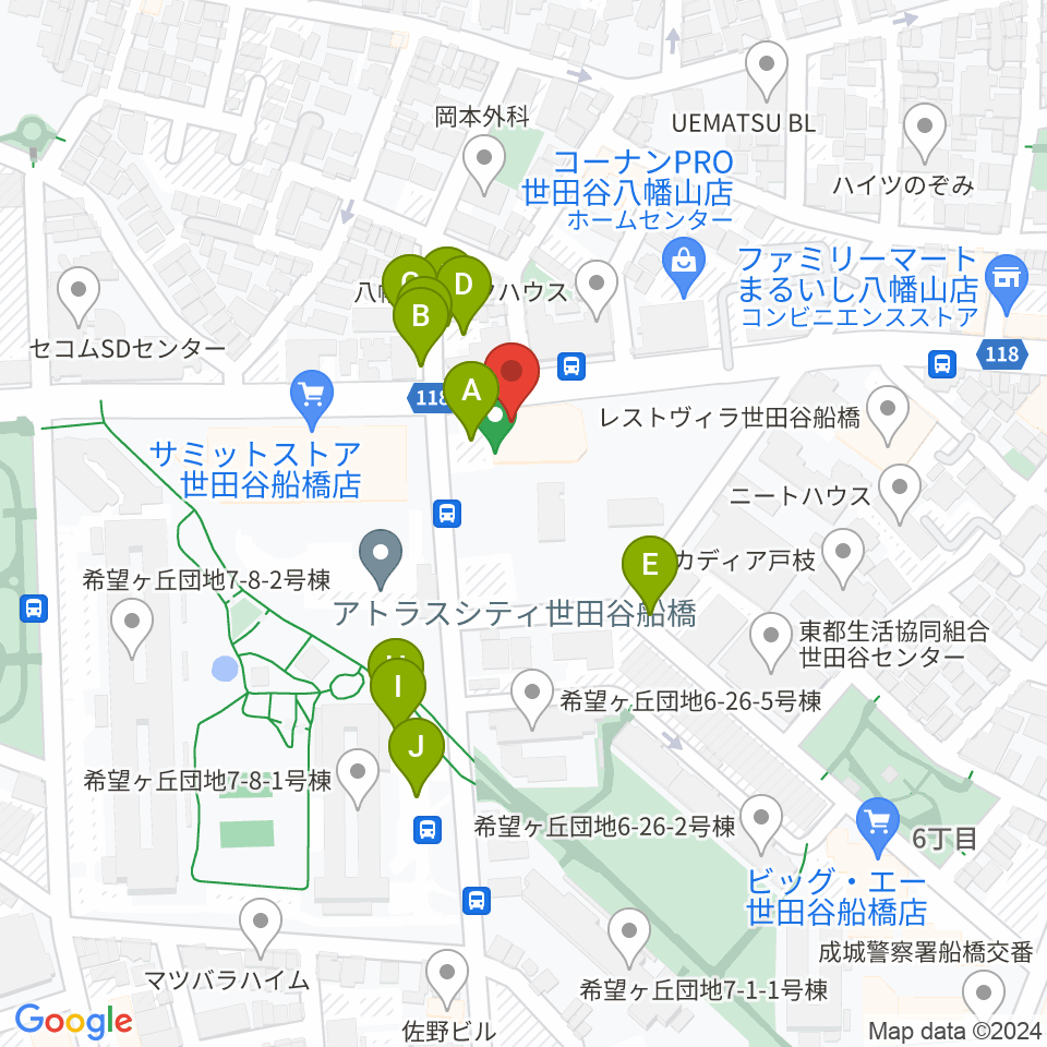 アップス（希望丘青少年交流センター）周辺の駐車場・コインパーキング一覧地図