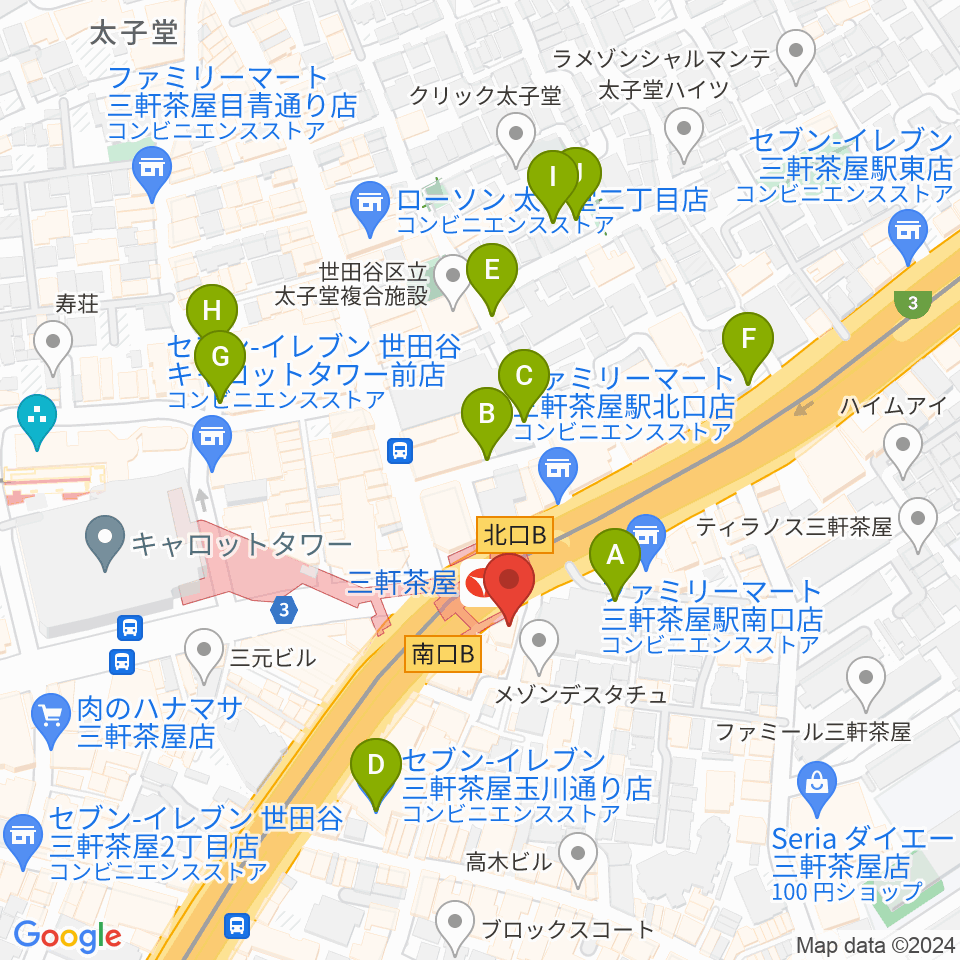 スタジオクレッセ周辺の駐車場・コインパーキング一覧地図