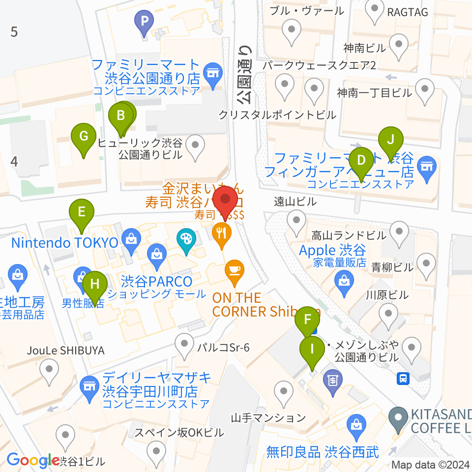 渋谷SUPER DOMMUNE周辺の駐車場・コインパーキング一覧地図