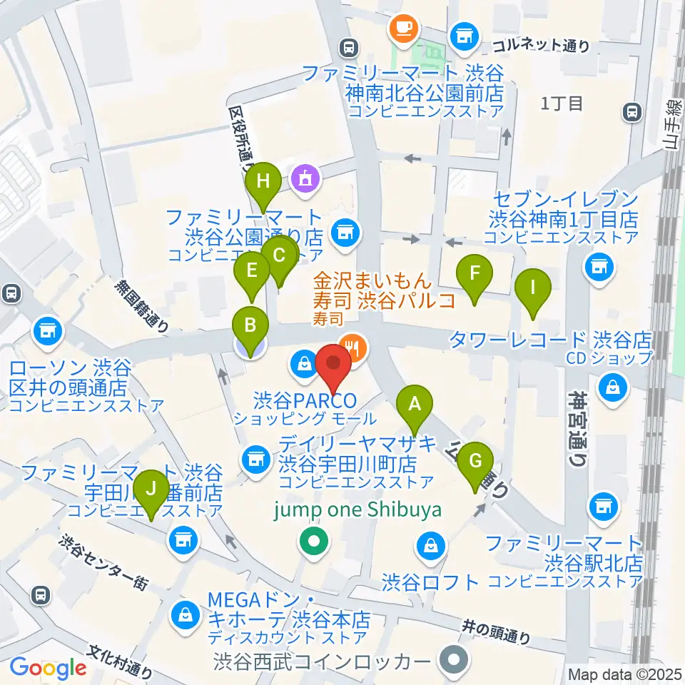 ユニオンレコード渋谷周辺の駐車場・コインパーキング一覧地図