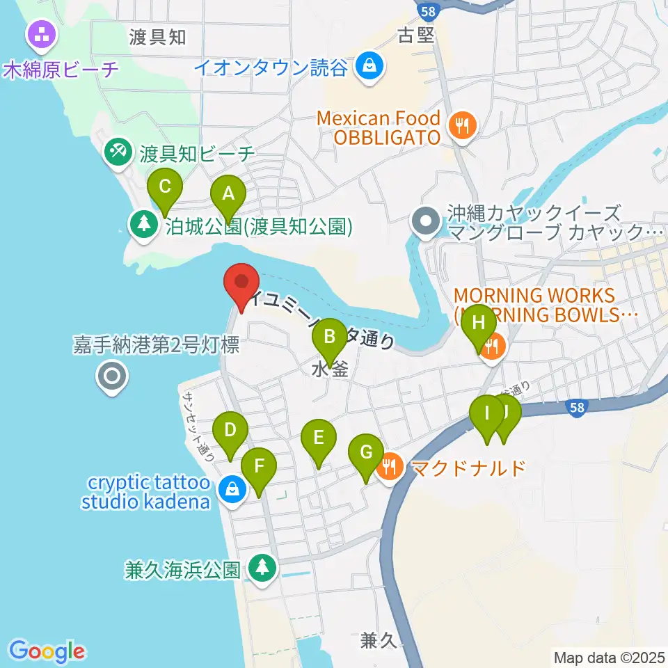 嘉手納町マルチメディアセンター周辺の駐車場・コインパーキング一覧地図