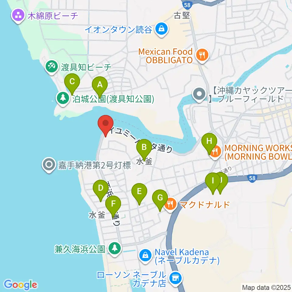嘉手納町マルチメディアセンター周辺の駐車場・コインパーキング一覧地図