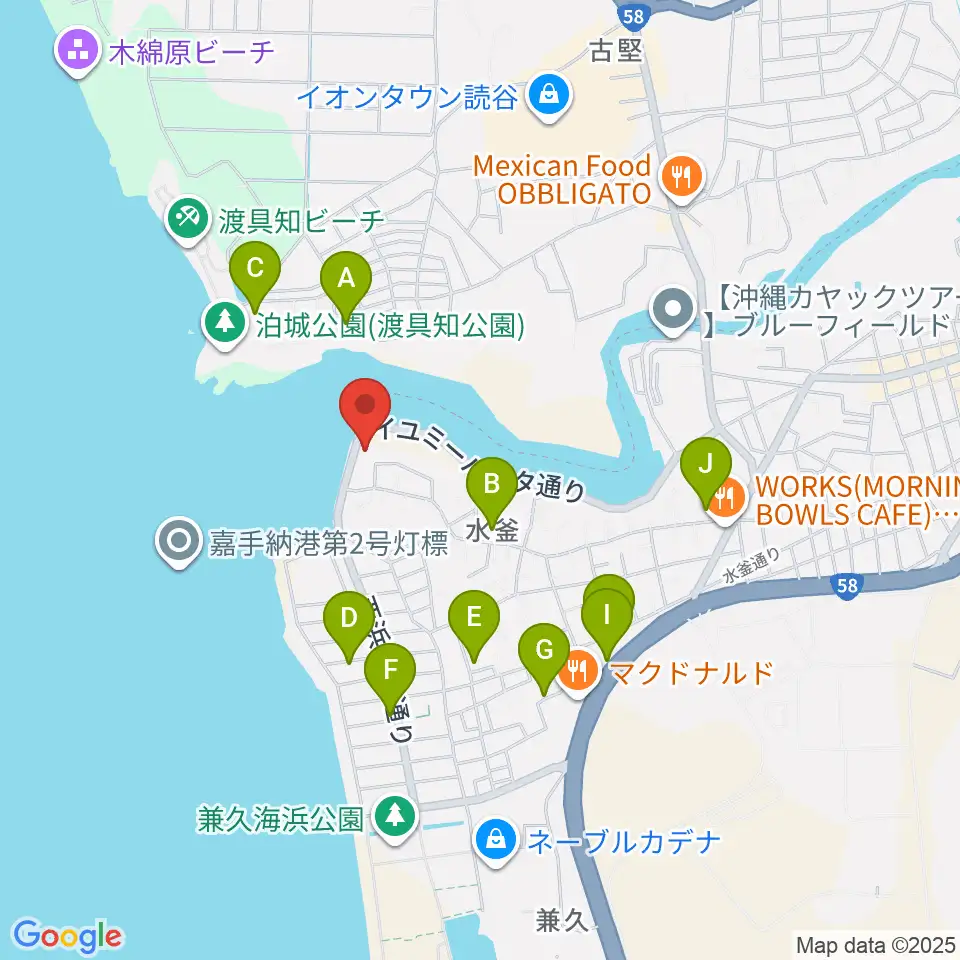 嘉手納町マルチメディアセンター周辺の駐車場・コインパーキング一覧地図