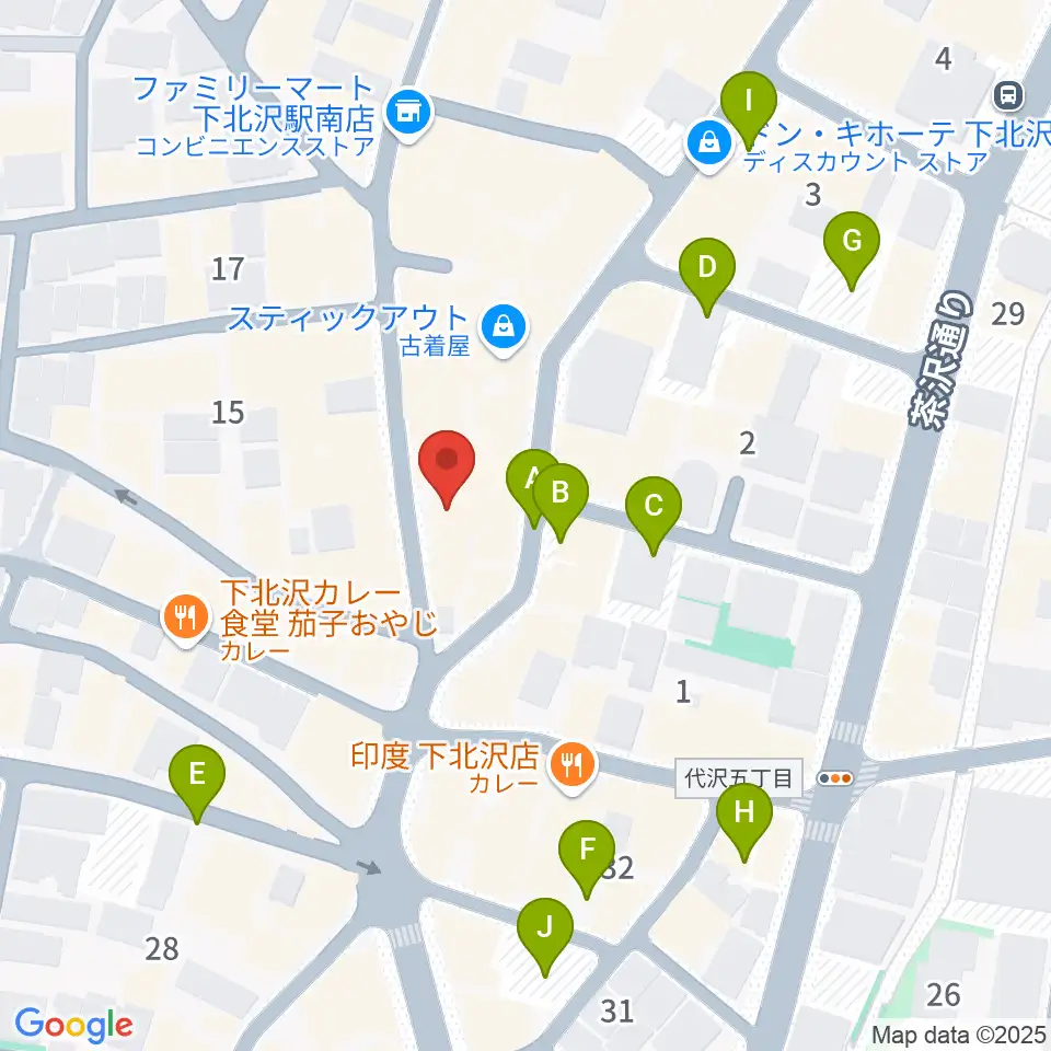 下北沢リブハウス周辺の駐車場・コインパーキング一覧地図