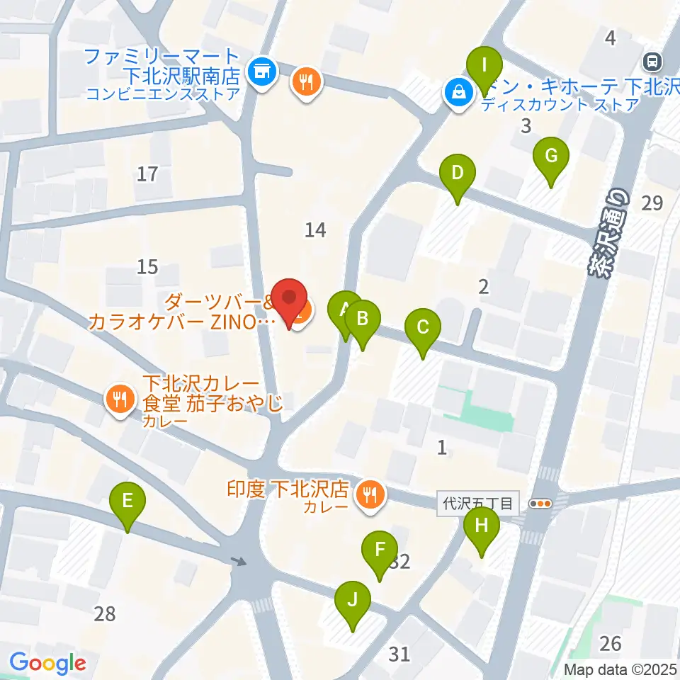 下北沢リブハウス周辺の駐車場・コインパーキング一覧地図