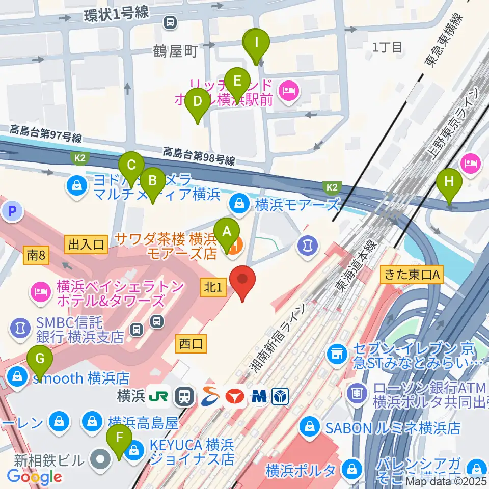 T・ジョイ横浜周辺の駐車場・コインパーキング一覧地図
