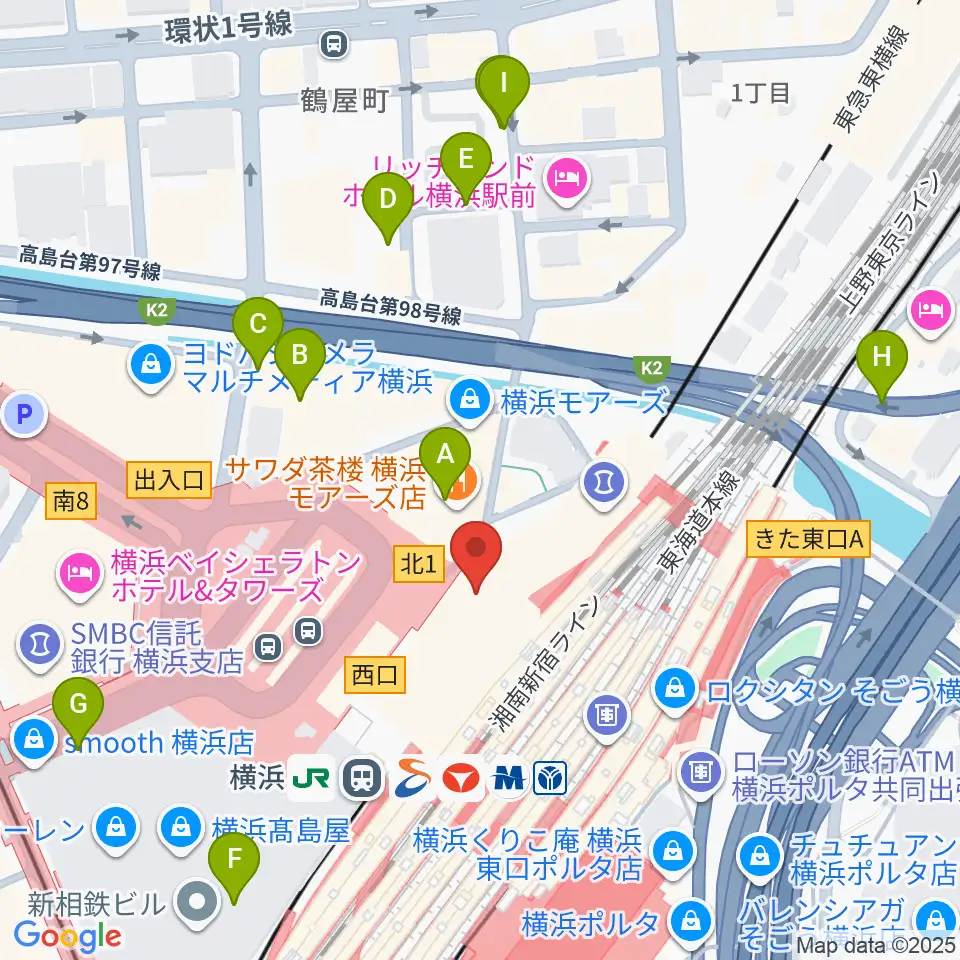 T・ジョイ横浜周辺の駐車場・コインパーキング一覧地図