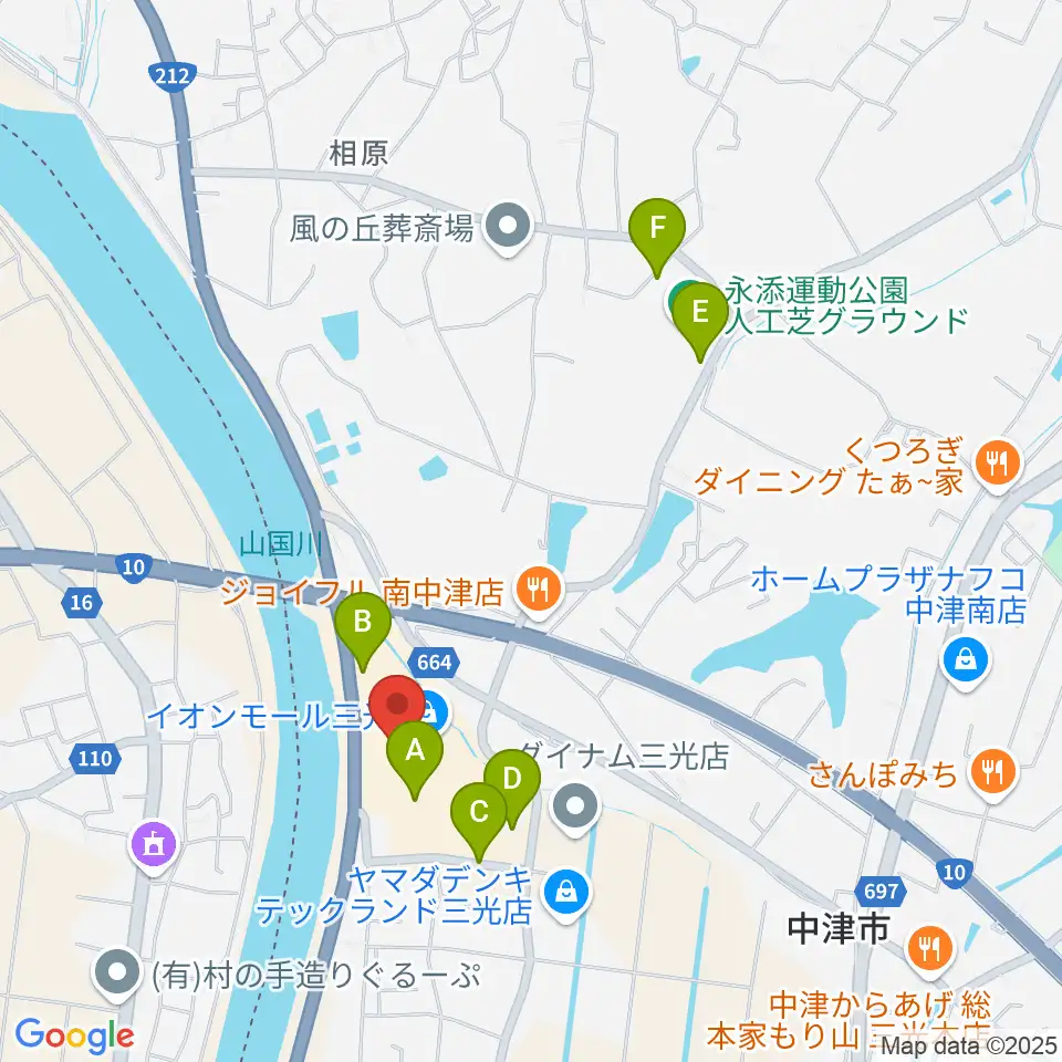 セントラルシネマ三光周辺の駐車場・コインパーキング一覧地図