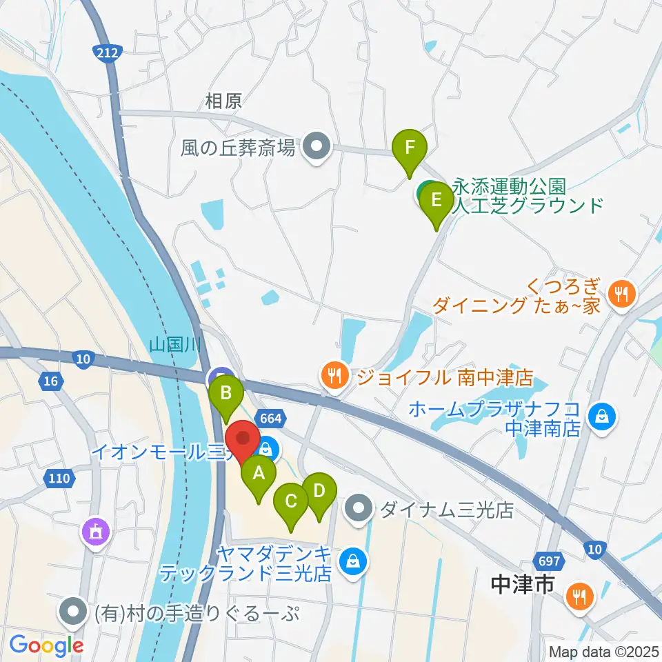 セントラルシネマ三光周辺の駐車場・コインパーキング一覧地図