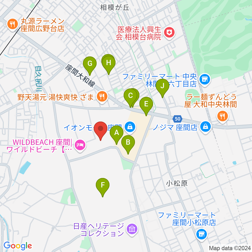 イオンシネマ座間周辺の駐車場・コインパーキング一覧地図