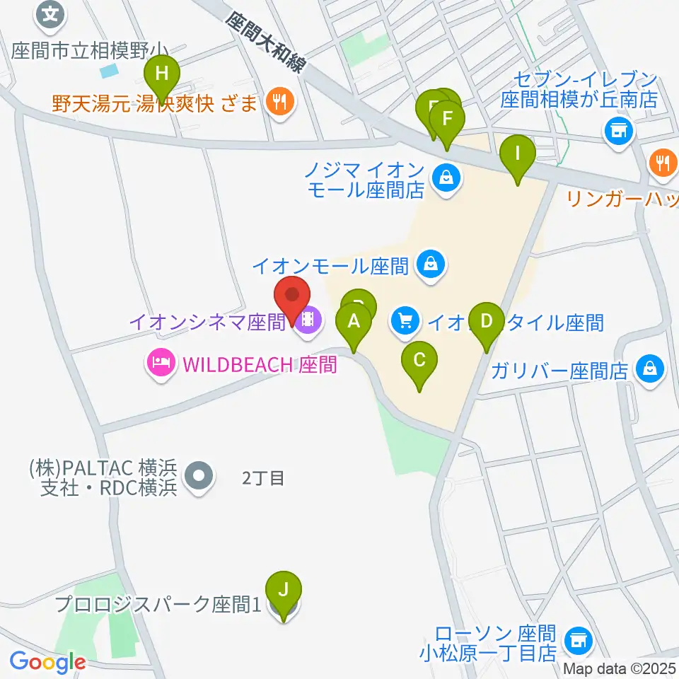 イオンシネマ座間周辺の駐車場・コインパーキング一覧地図