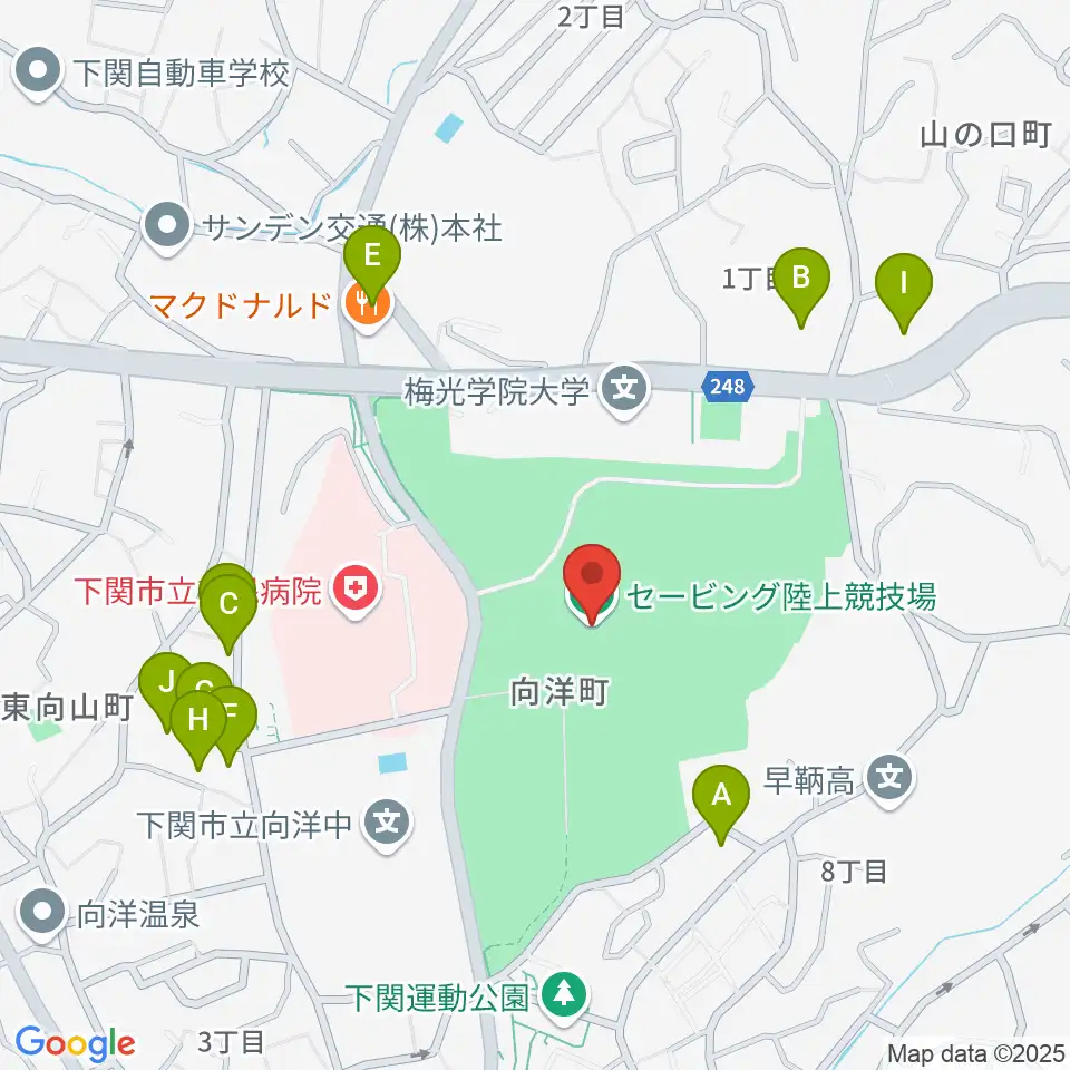 セービング陸上競技場周辺の駐車場・コインパーキング一覧地図