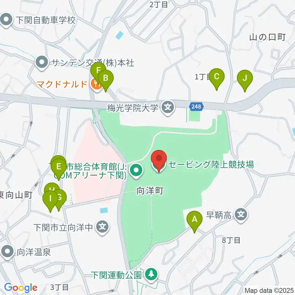 セービング陸上競技場周辺の駐車場・コインパーキング一覧地図