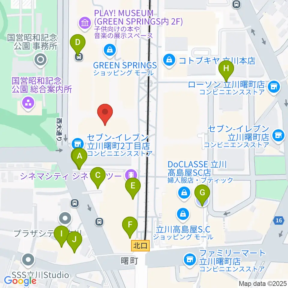 たましん美術館周辺の駐車場・コインパーキング一覧地図