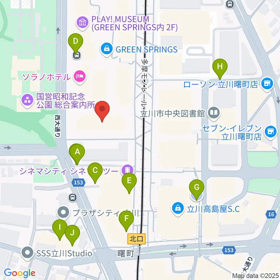 たましん美術館周辺の駐車場・コインパーキング一覧地図