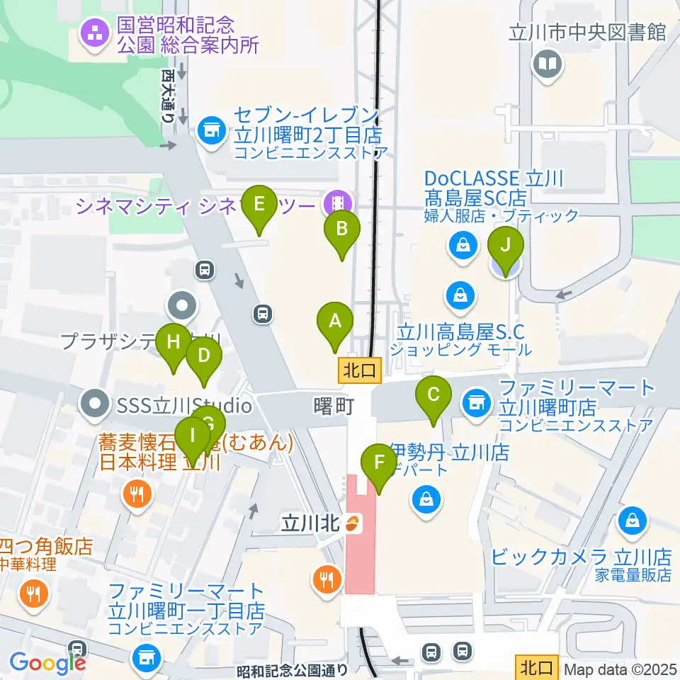 HMV立川周辺の駐車場・コインパーキング一覧地図