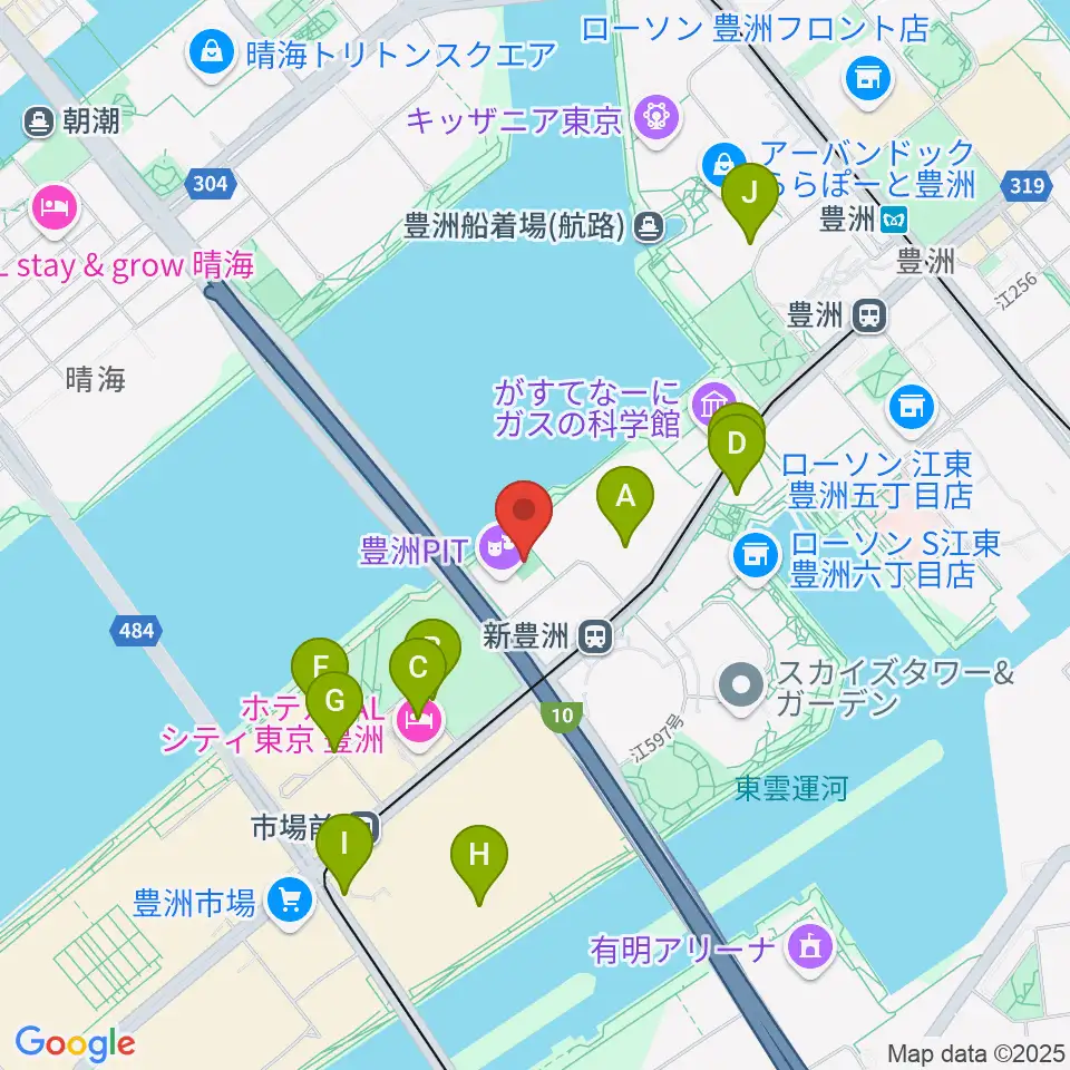 MIFA Football Park豊洲周辺の駐車場・コインパーキング一覧地図