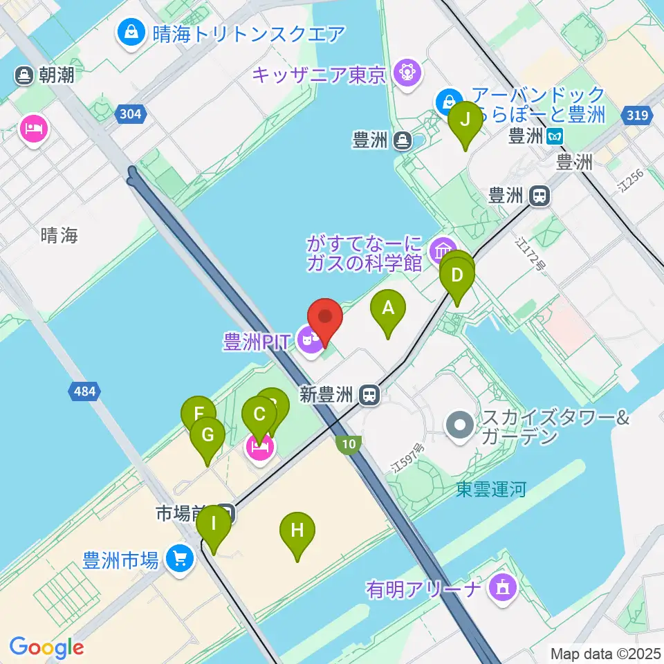 MIFA Football Park豊洲周辺の駐車場・コインパーキング一覧地図
