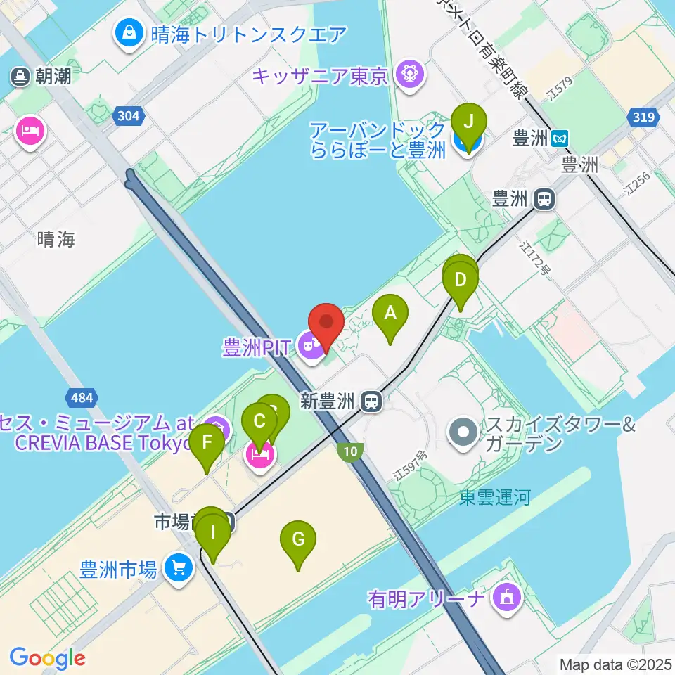MIFA Football Park豊洲周辺の駐車場・コインパーキング一覧地図