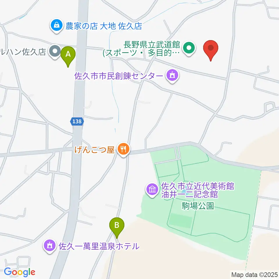 長野県立武道館周辺の駐車場・コインパーキング一覧地図
