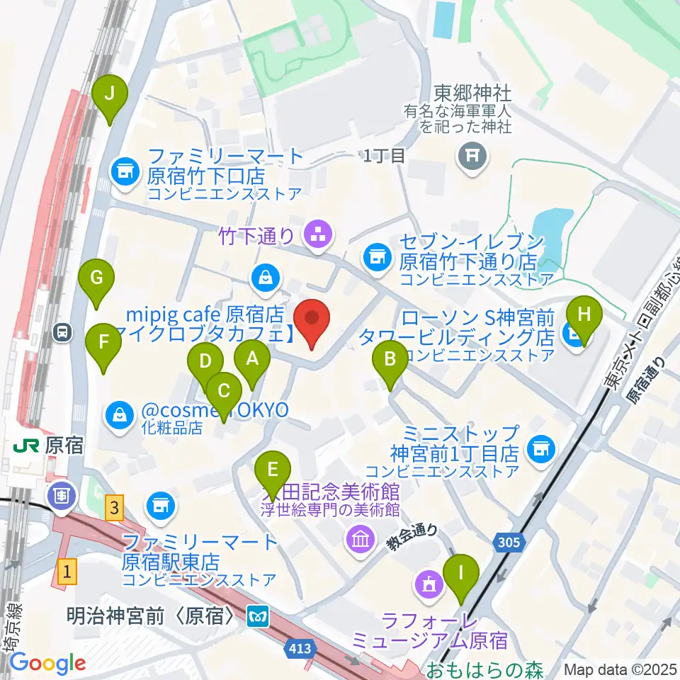 原宿RUIDE周辺の駐車場・コインパーキング一覧地図