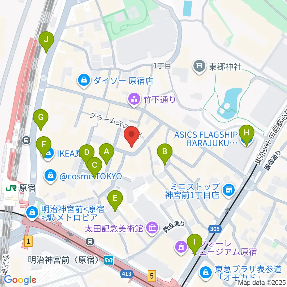原宿RUIDE周辺の駐車場・コインパーキング一覧地図