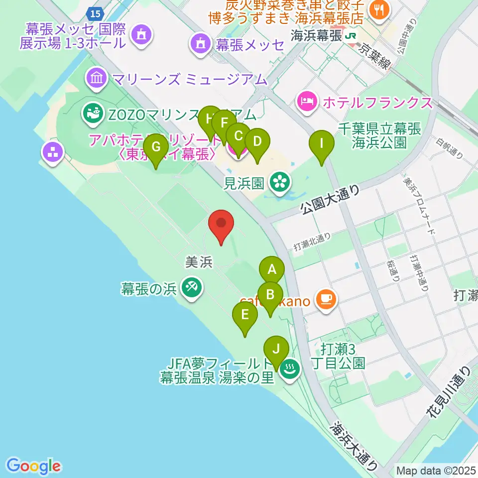 JFA夢フィールドAピッチ周辺の駐車場・コインパーキング一覧地図