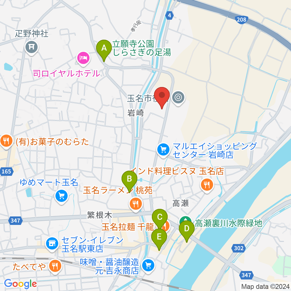 玉名市民会館ホール周辺の駐車場・コインパーキング一覧地図