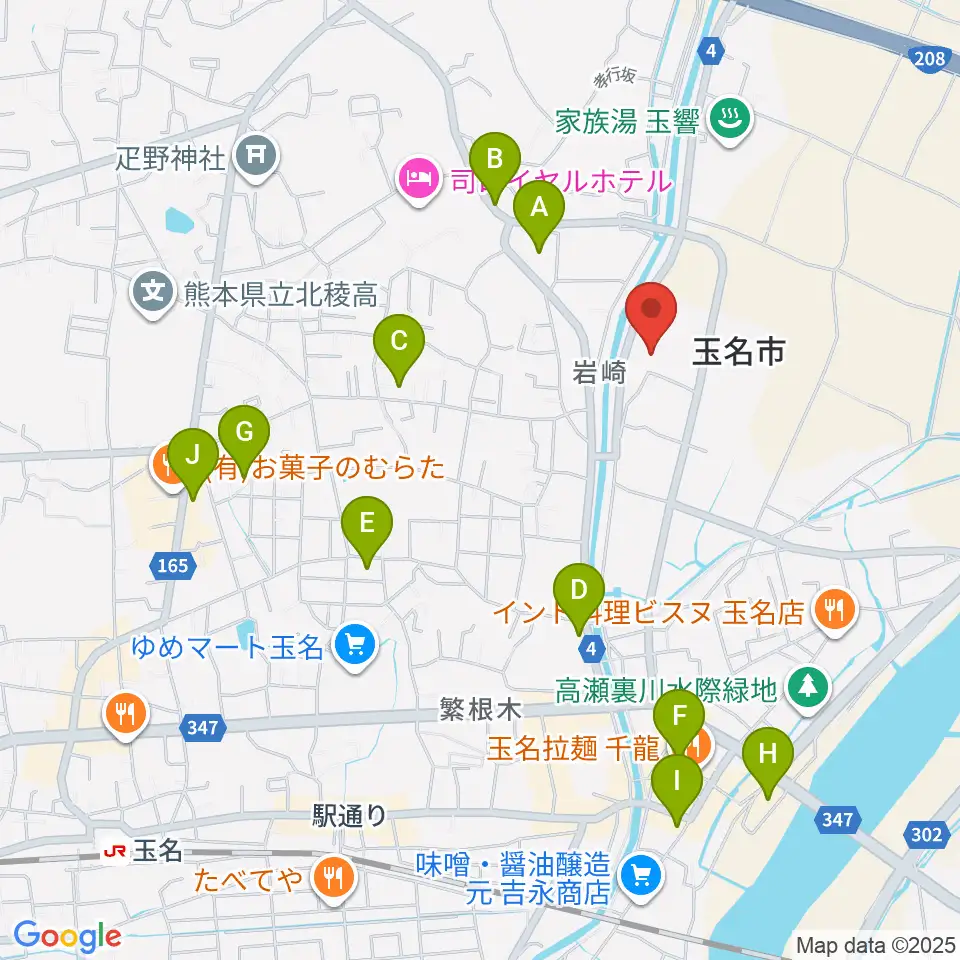 玉名市民会館ホール周辺の駐車場・コインパーキング一覧地図