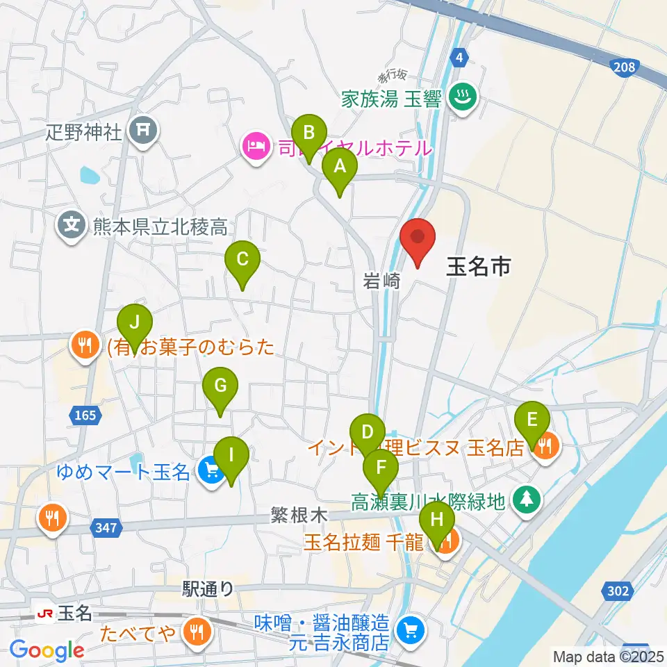玉名市民会館ホール周辺の駐車場・コインパーキング一覧地図