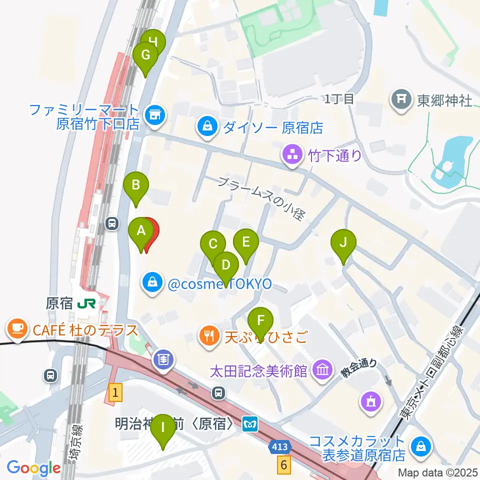 WITH HARAJUKU HALL周辺の駐車場・コインパーキング一覧地図