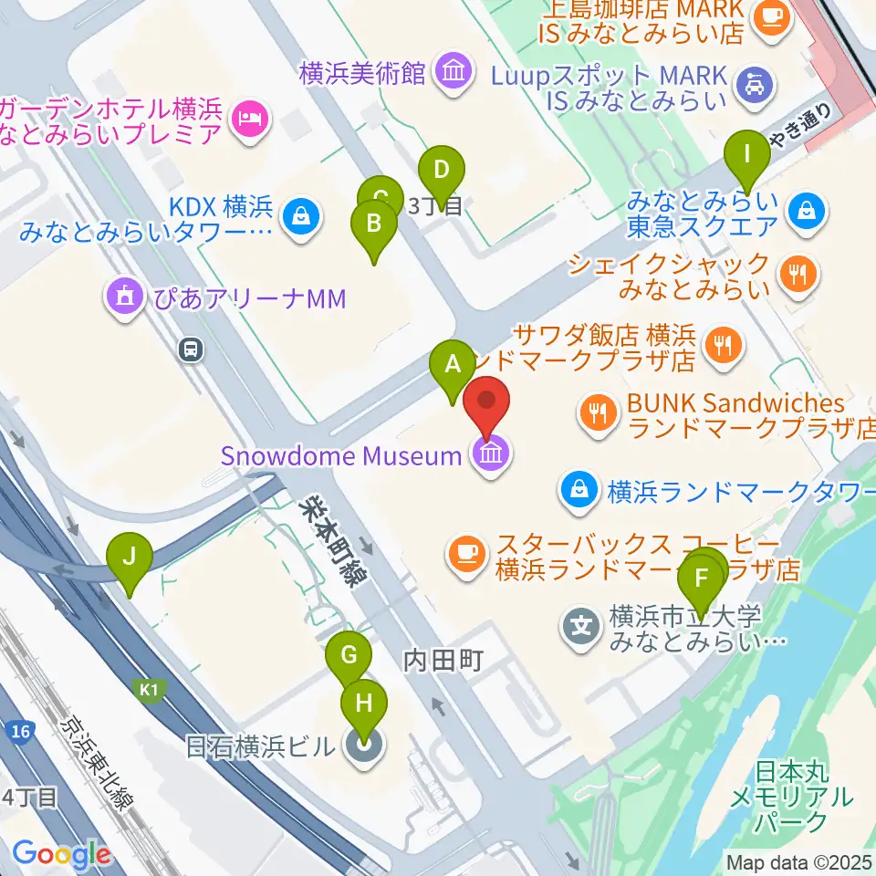 横浜ランドマークホール周辺の駐車場・コインパーキング一覧地図