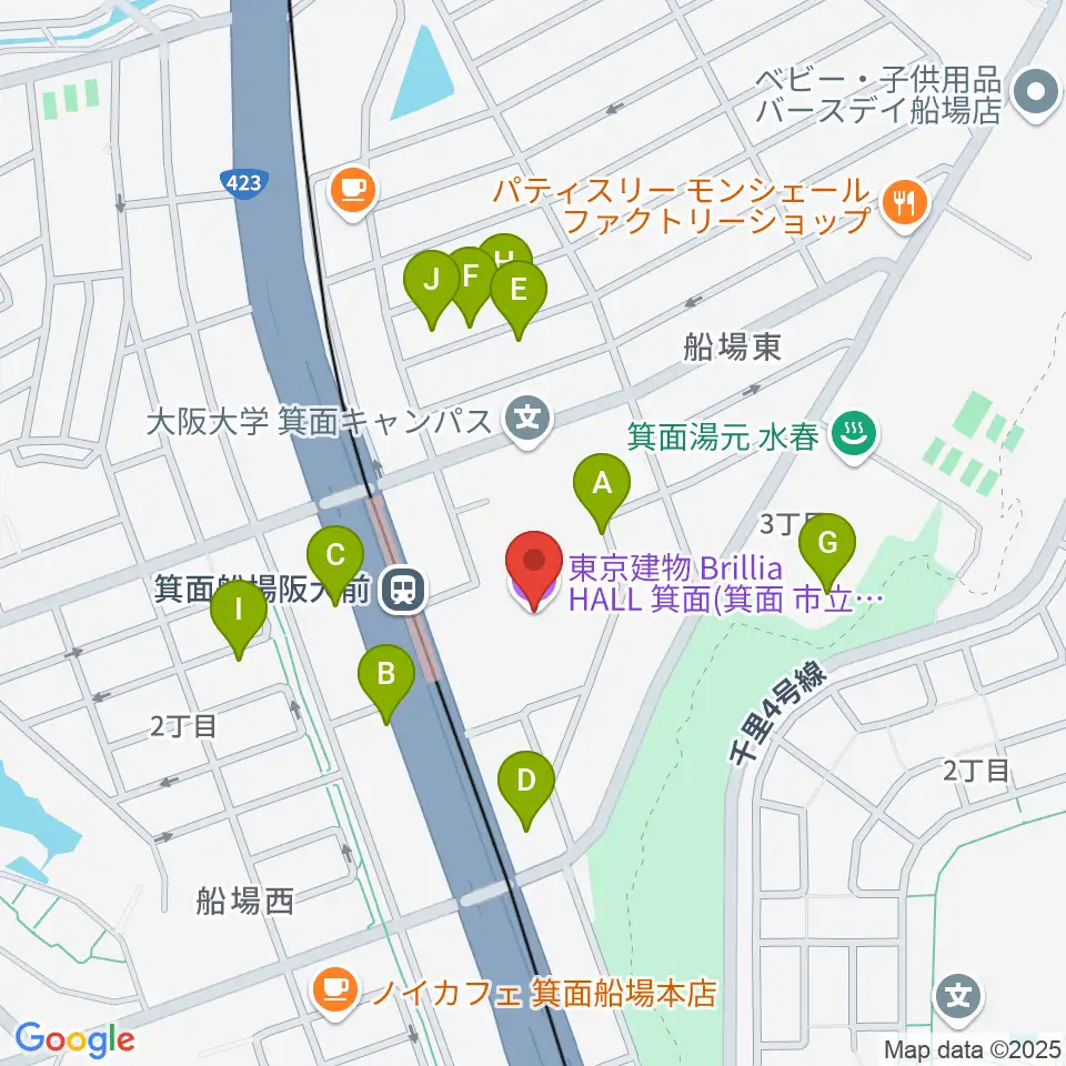 東京建物 Brillia HALL 箕面周辺の駐車場・コインパーキング一覧地図
