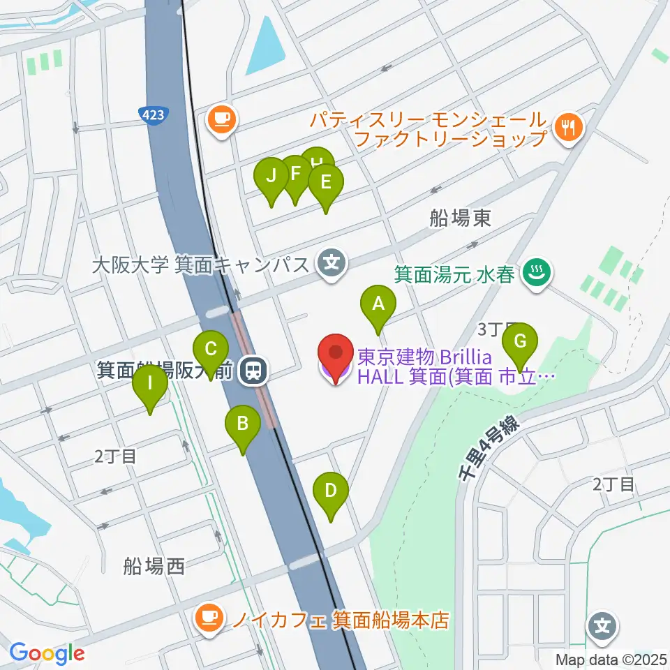 東京建物 Brillia HALL 箕面周辺の駐車場・コインパーキング一覧地図