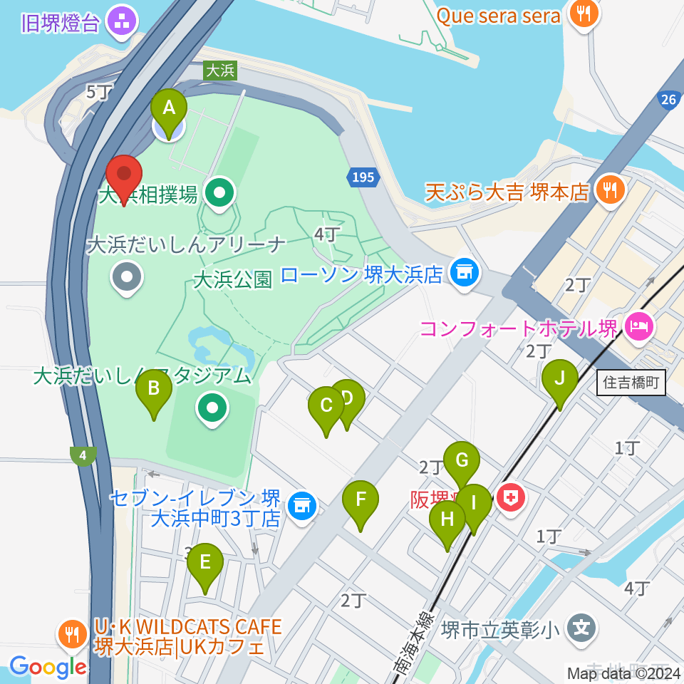 大浜だいしんアリーナ・だいしん大浜武道館周辺の駐車場・コインパーキング一覧地図