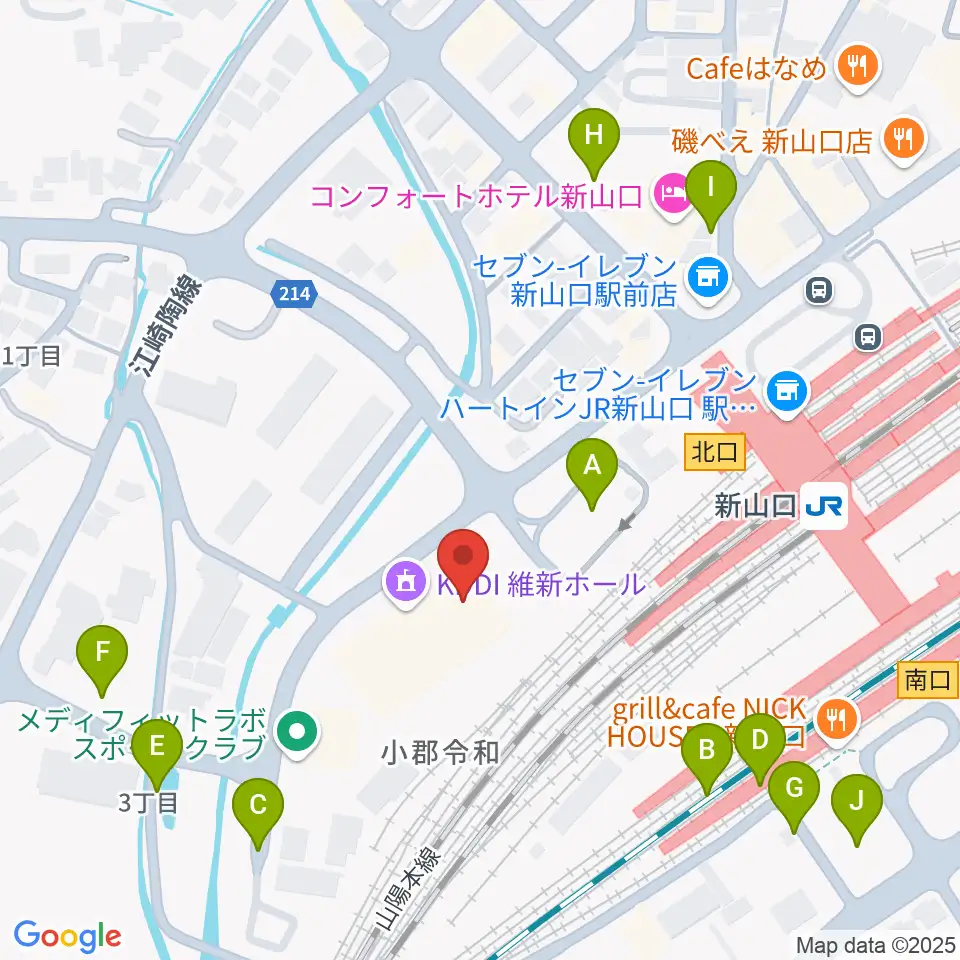 KDDI維新ホール周辺の駐車場・コインパーキング一覧地図